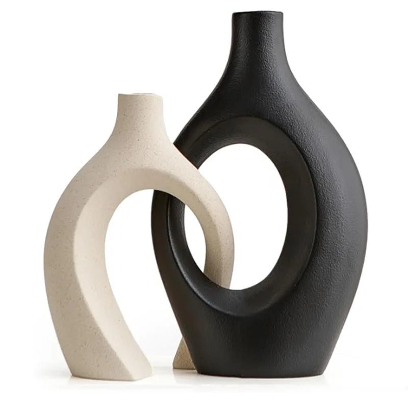 Modern Ceramic Hug Vase Set
