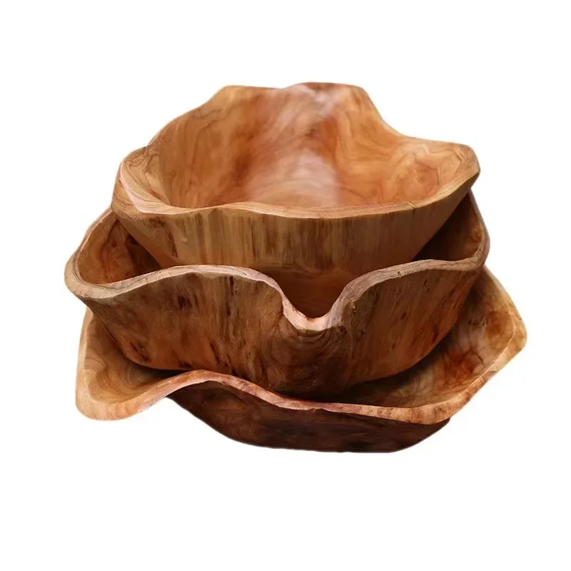 Handmade Natural Wood Serving Bowl