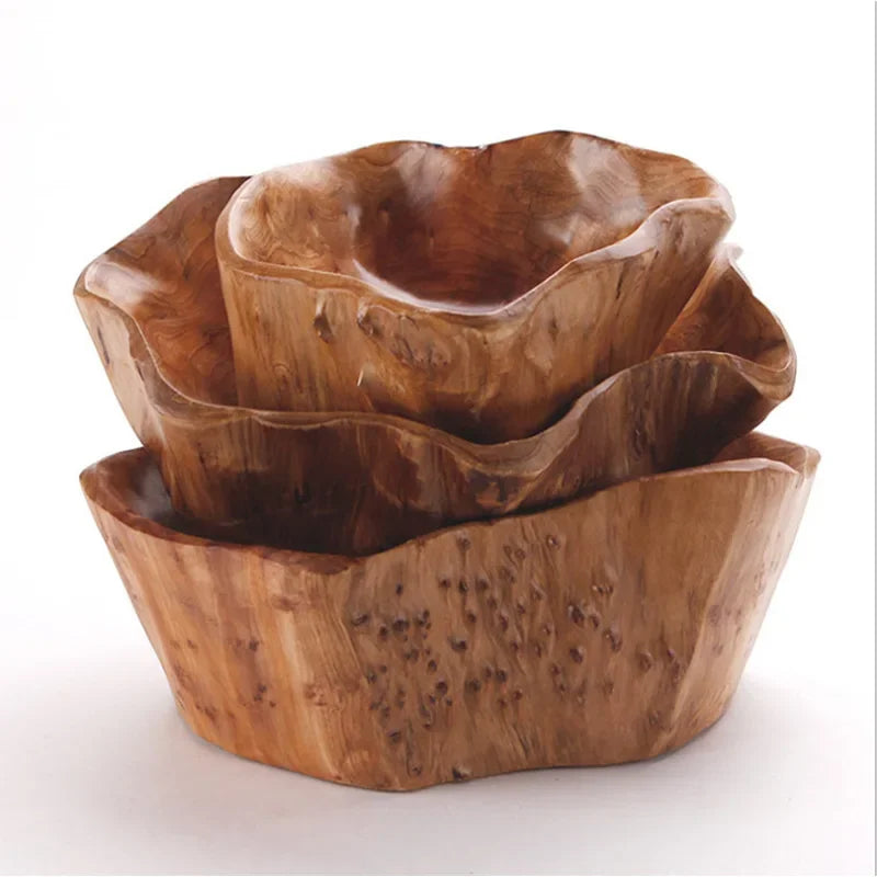 Handmade Natural Wood Serving Bowl