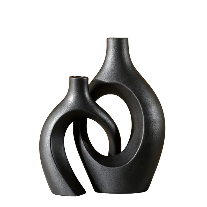 Modern Ceramic Hug Vase Set