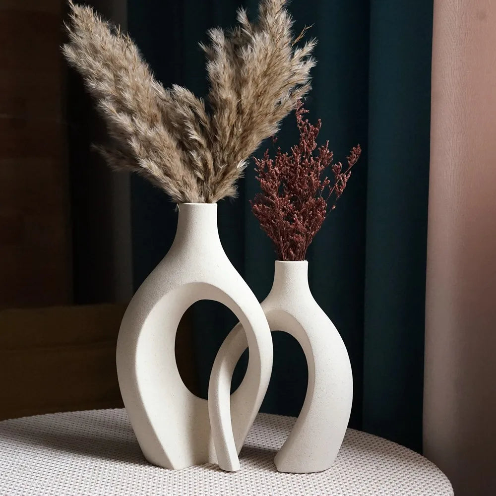 Modern Ceramic Hug Vase Set