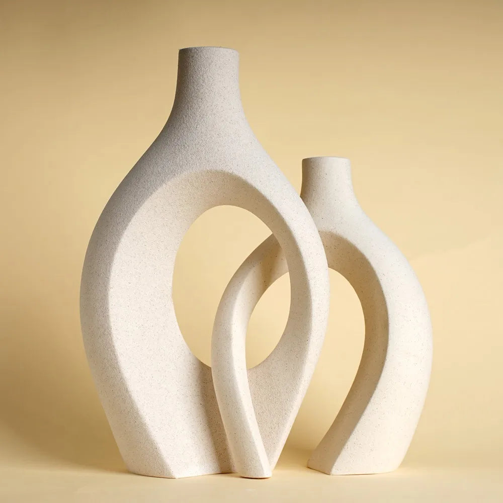 Modern Ceramic Hug Vase Set